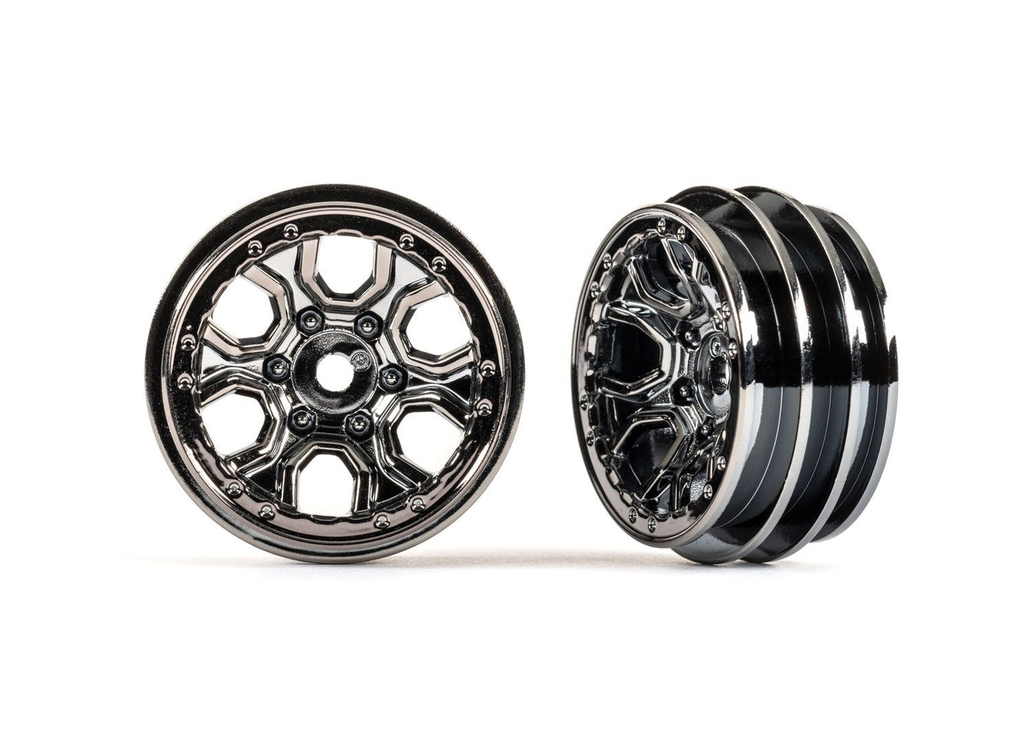 TRAXXAS WHEELS BLACK 1.0 (2) BLK CHROME