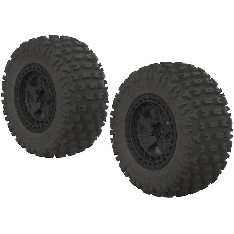 ARRMA 1/10 dBoots Fortress SC 2.2/3.0 Pre-Mounted Tires, 14mm Hex, Black (2) ARAC9630