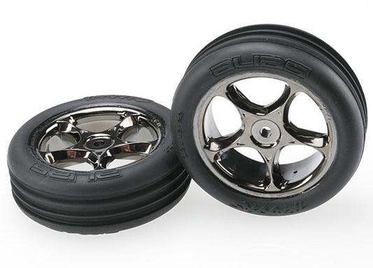 TRAXXAS T&W BLK CHRM 2.2/RIBBD FR TIRE