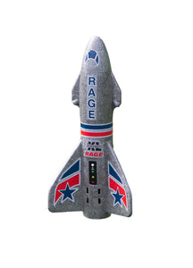 Rage Spinner Missile XL Electric Free-Flight Rocket with Parachute and LEDs, Gray RGR4150G