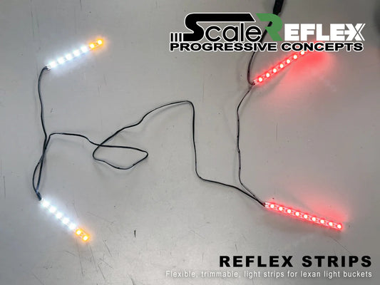 REFLEX STRIPS - LIGHTS for LEXAN LIGHT BUCKETS (flexible, cuttable, flush mount) ANGEL EYE HALO LED for 1-10 CAR [SCALE REFLEX] 700620