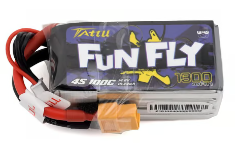 Tattu FunFly 4S LiPo Battery 100C (14.8V/1300mAh) (JST-XH) w/XT-60 Connector TATFF13004SP