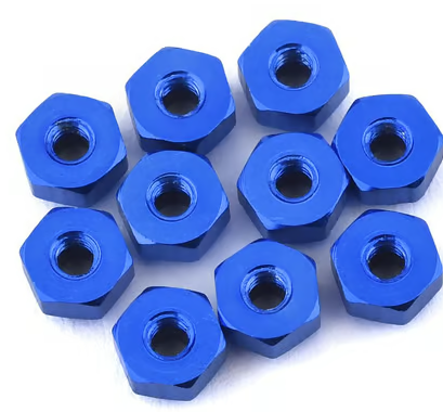 175RC Mini-T 2.0 Aluminum Nut Kit (Blue) (10) 12521