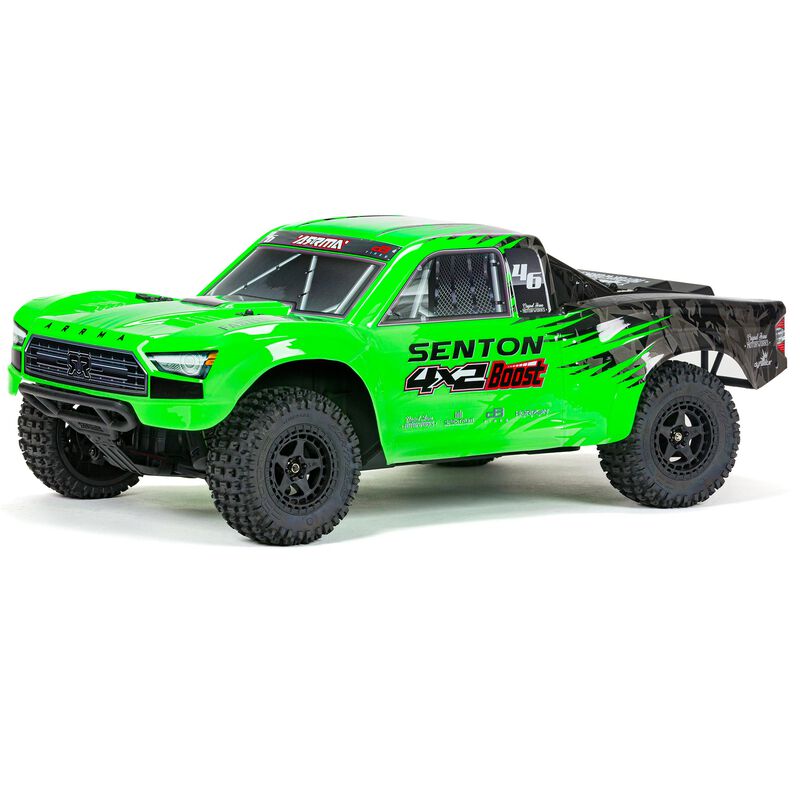 ARRMA 1/10 SENTON 4X2 BOOST MEGA 550 BRUSHED SHORT COURSE TRUCK RTR, GREEN ARA4103V4T1