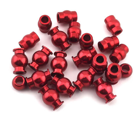 Hot Racing Arrma 4x4 Aluminum Pivot Ball Set (Red)