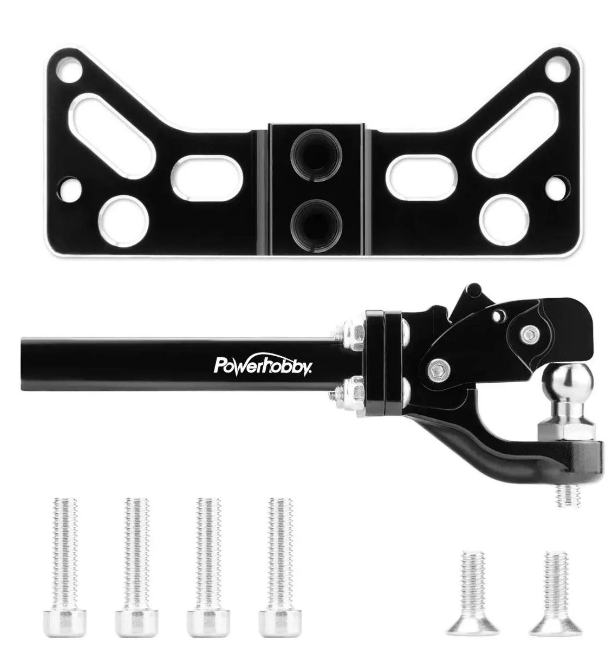 POWERHOBBY PHSCX639 AXIAL SCX6 JEEP ALUMINUM TOW HOOK TRAILER HITCH BLACK PHSCX639