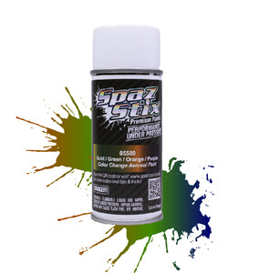 SPAZ STIX COLOR CHANGING PAINT GOLD/ GREEN/ORANGE/PURPLE AERSOL 3.5