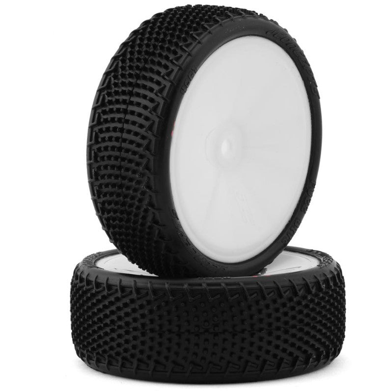 JConcepts Fuzz Bite LP 2.2" (Wide) Pre-Mounted 2WD Front Buggy Tire (White) (2) (Pink) w/12mm Hex JCO4061-101011