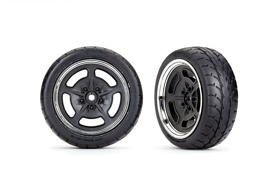 TRAXXAS T&W SPLIT SPOKE BLK CHRM WHEEL RESPONSE TIRE FRNT