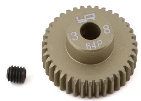 Yeah Racing 64P Hard Coated Aluminum Pinion Gear (38T)