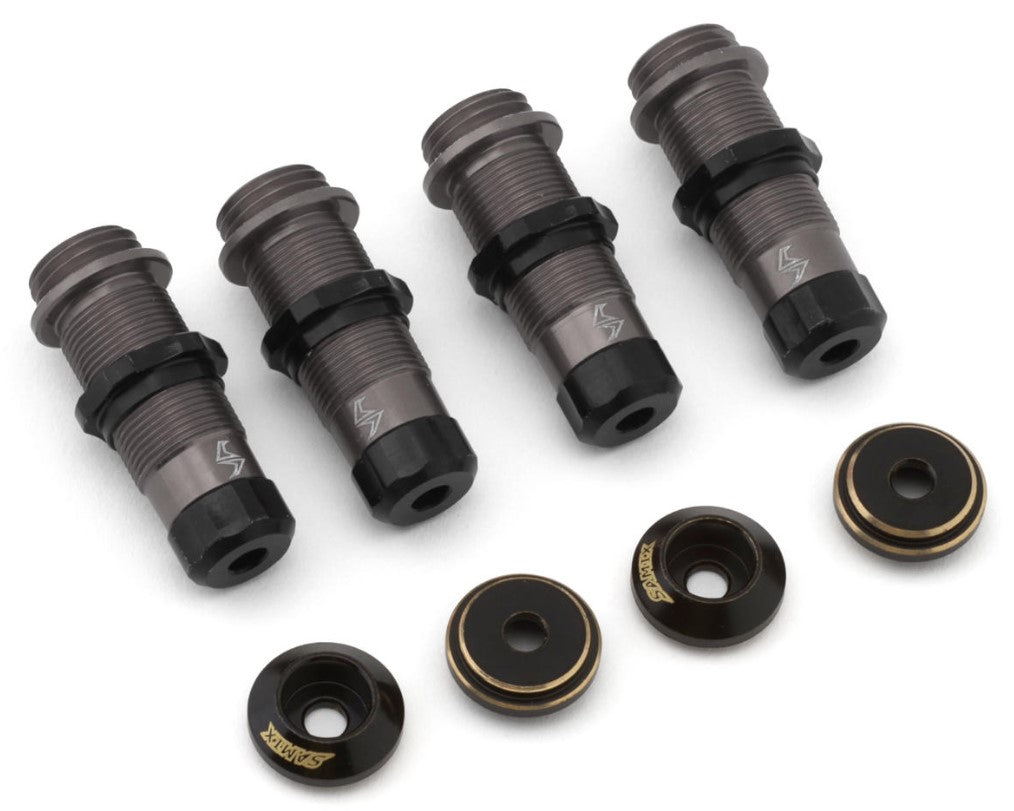 Samix TRX-4M Aluminum Shock Body Set w/Brass Shock Spring Retainer (4) (Hard Coated) SAMTRX4M-6040HC2