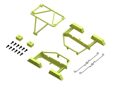 Arrma Desert Truck Body Roll Cage Set, Yellow: GROM