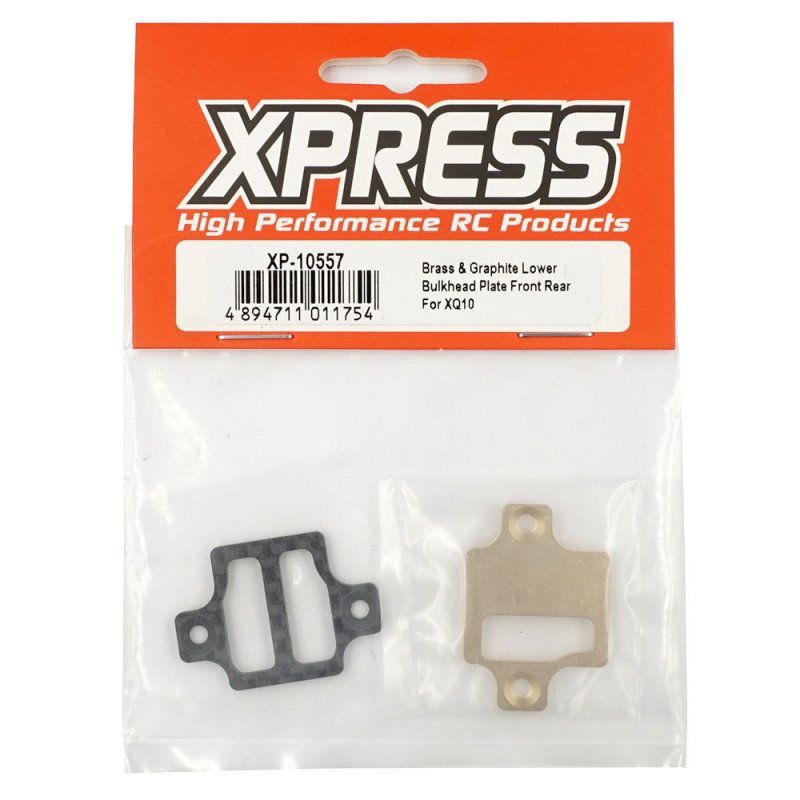 XPRESS Brass and Graphite Lower Bulkhead Plate Front Rear For XQ10