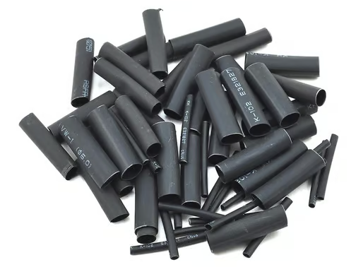 ProTek RC 1.5, 5, 6 & 8mm Shrink Tubing Assortment Pack (Black) (20) (1" Length) PTK-5453